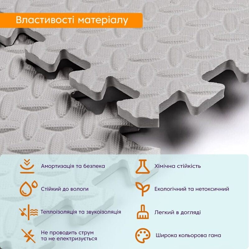 Підлогове покриття пазли Grey 60*60*1см - Зображення 5